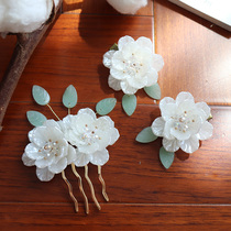 Hanfu headdress tassel hair hairpin female hairclip Camellia hair comb ancient style hair accessories edge clip to clip girl accessories accessories