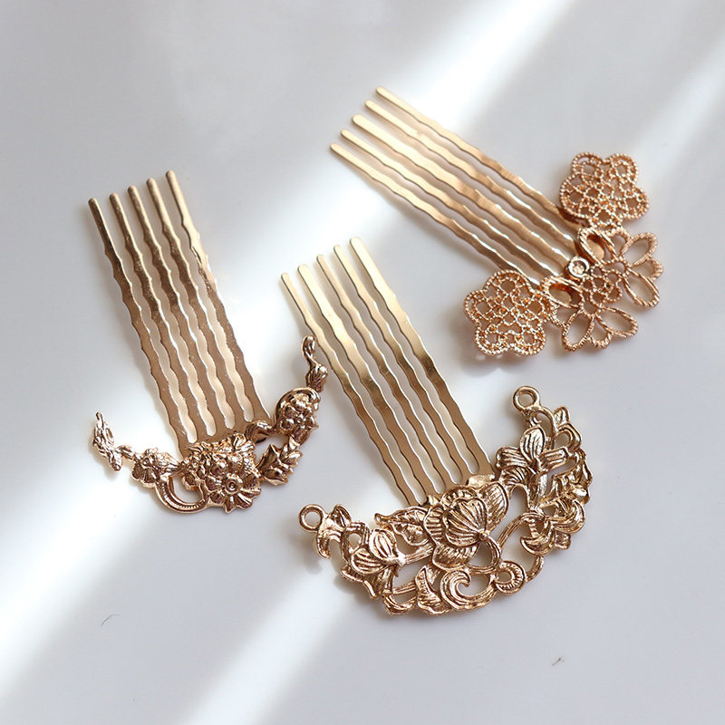 Hanfu ancient style hairpin comb U hairpin small hairpin headgear golden cover temple Tang and Song Ming style embellished hairpin hairpin