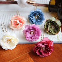 Hanfu silk hairclip hairpin hair accessories ancient costume bride headdress ancient style photo studio photo studio photo accessories