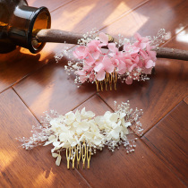 Hanfu ancient style immortal flowers dried flowers Bridal headdress preserved flowers Super fairy true flower hair accessories Holiday photo forest hair comb