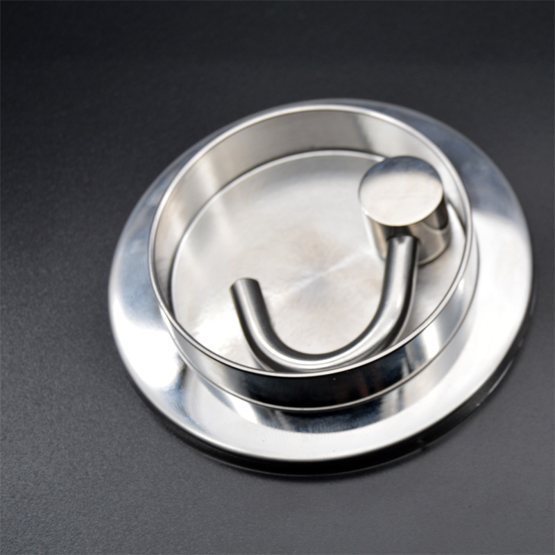 Punch-in-house 304 Stainless Steel Bathroom Hooks Genguan Hide Swivel Single Hook Engineering Hanging Clothes Hook Hanging Weights