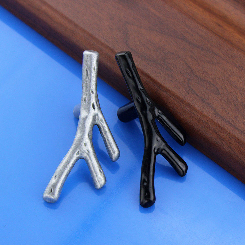 Creative Nordic wardrobe branch handle cabinet door handle Modern simple personality Retro American handle hardware