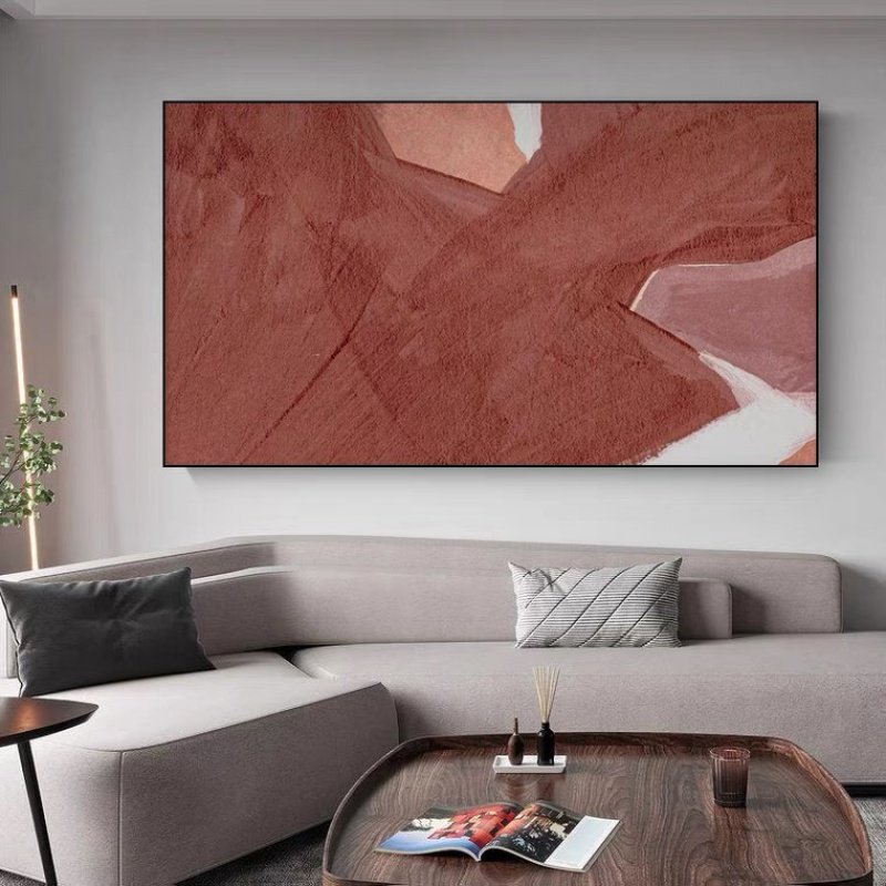 Pure hand-painted living room banner high-end handmade oil painting post-modern sofa background wall abstract hanging painting light luxury decorative painting