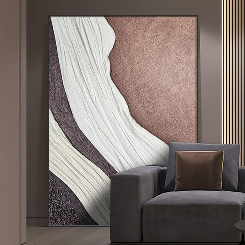 Pure hand-painted oil painting living room background wall floor decoration painting porch hanging painting wabi sabi wind abstract texture modern three-dimensional