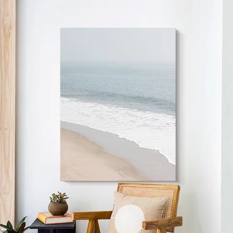 Pure Hand Painted SILENT ABSTRACT NORDIC BEACH WAVES SOLID GROUND FLOOR OIL PAINTING SIGNIFICANT GENGUAN LIVING-ROOM SCENIC DECORATION PAINTING
