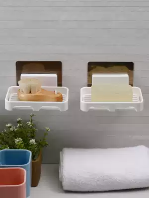 Shuangqing wall-mounted soap rack drain soap box kitchen powder room suction cup soap rack soap rack soap shelf