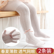 Female baby Even pants socks Summer thin girl silk stockings pants spring summer pure cotton breathable baby with underpants foreign wear