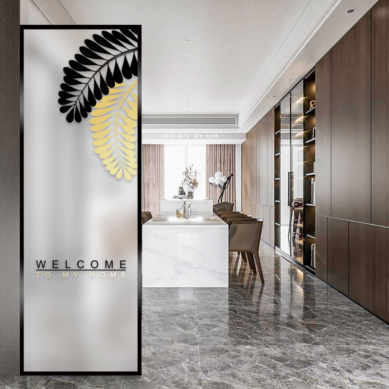 Modern Minimalist Art Glass Screen Partition Living Room Entrance To The Family Cabinet Background Wall Closing Decorative Bedroom Frosted Craftsmanship