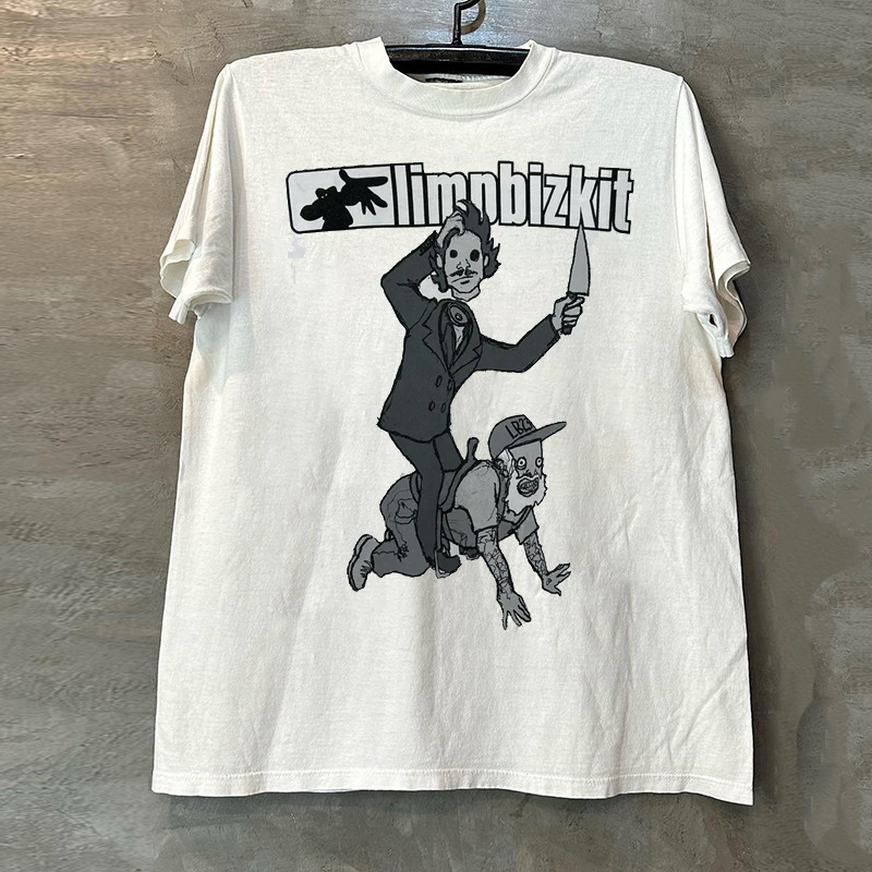 Limp Bizkit Soft Rock Band American Trendy Street Punk Peripheral Rock Short-Sleeved Chic Hip-Hop Pure Cotton T-Shirt Limp Bizkit Soft Rock Band American Trendy Street Punk Peripheral Rock Short-Sleeved Chic Hip-Hop Pure Cotton T-Shirt