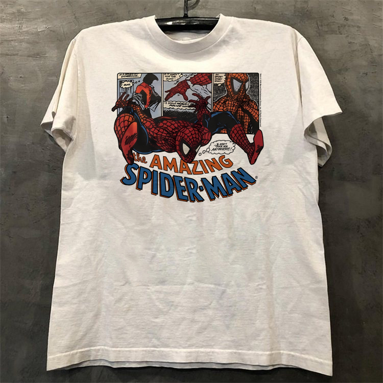 Spider-Man Cartoon Animation Co-Branded Spider-Man American Street Fashion Hip-Hop Short-Sleeved T-Shirt for Men and Women Spider-Man Cartoon Animation Co-Branded Spider-Man American Street Fashion Hip-Hop Short-Sleeved T-Shirt for Men and Women