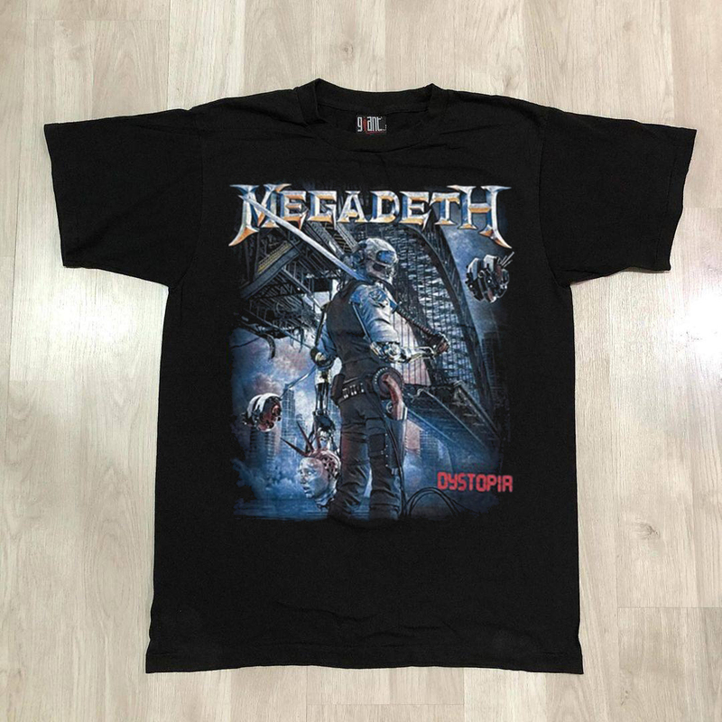 Megadeth Band Merchandise European and American Thrash Metal Chic Short-Sleeve American Street Style Men's Short-Sleeve T-Shirt Trendy Megadeth Band Merchandise European and American Thrash Metal Chic Short-Sleeve American Street Style Men's Short-Sleeve T-Shirt Trendy