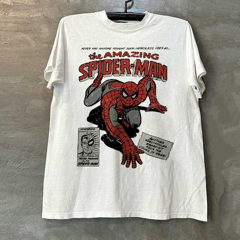 Spider-Man Superhero Oversize College Style Cool and Trendy Unisex Short-Sleeve Cotton T-Shirt