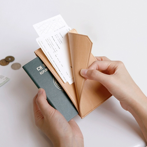 Hàn Quốc nhập khẩu túi tài liệu ngắn sáng tạo du lịch kinh doanh túi đựng hộ chiếu plug-in hộ chiếu bìa da ngăn đựng hóa đơn - Túi thông tin xác thực