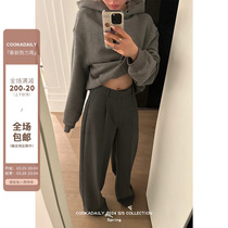 COOKADAILY FISH _ CLASSIC ROW WIND OLD MONEY TEXTURE WESTERN DRESS PANTS WOMAN NEW SPRING AUTUMN STRAIGHT CYLINDER CASUAL PANTS