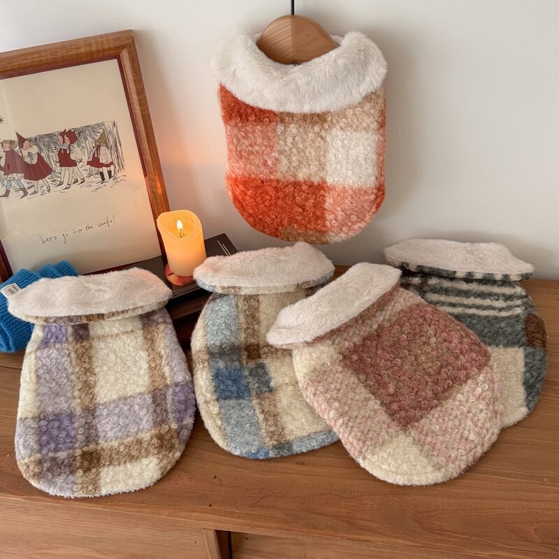 Woolen Coat Dog Clothes Autumn and Winter Warm Teddy Bichon Cape Coat Small Dog Cat Pet Velcro