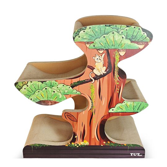 Icle cat scratching board extra large one-piece corrugated paper cat scratching board multi-cat family bonsai pine tree claw grinder wear-resistant