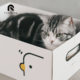 Purroom Cat Scratching Board, Cat Bed, Wear-Resistant, Protects Sofa from Shedding, Corrugated Paper Box, Cat Toy