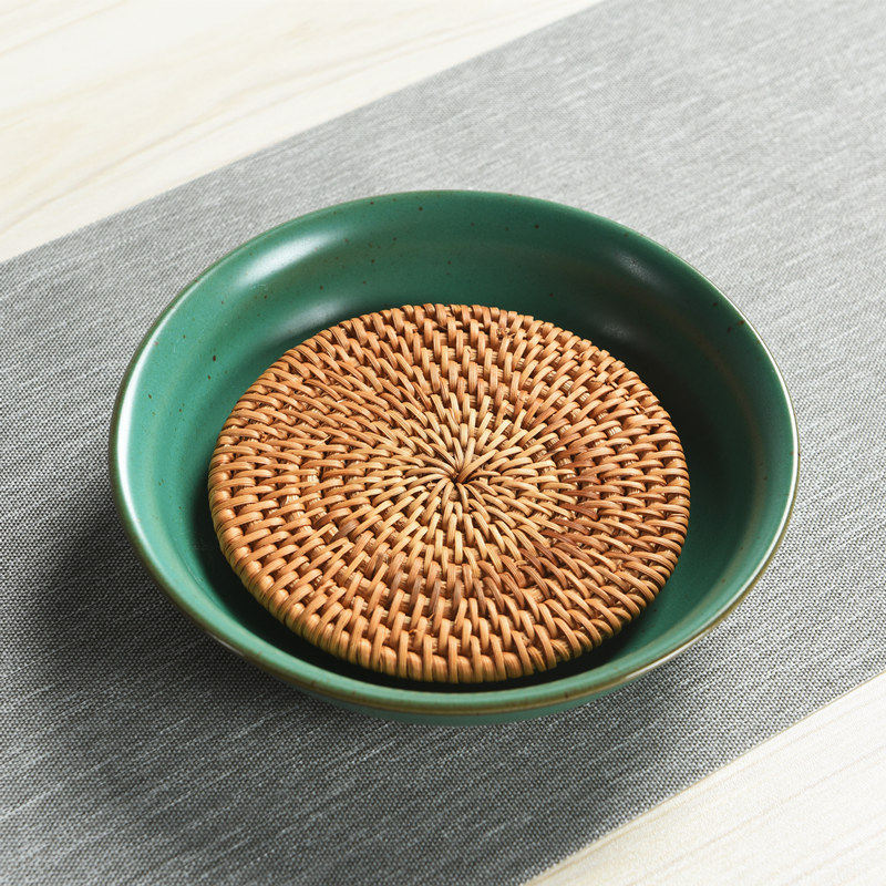 Pot-bearing tea holder Japanese kiln becomes coarse pottery tea holder antique dry bubble table ceramic pot pad Ru kiln pot-holding tea ceremony zero match