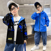 Boy Spring and autumn winter style jacket Double face wearing 2022 new childrens blouses CUHK boy boy with velvety submachine clothes