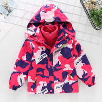 Childrens submachine clothes in three-in-one detachable girl jacket Spring and autumn winter clothing 2021 new CUHK velvet gush clothes