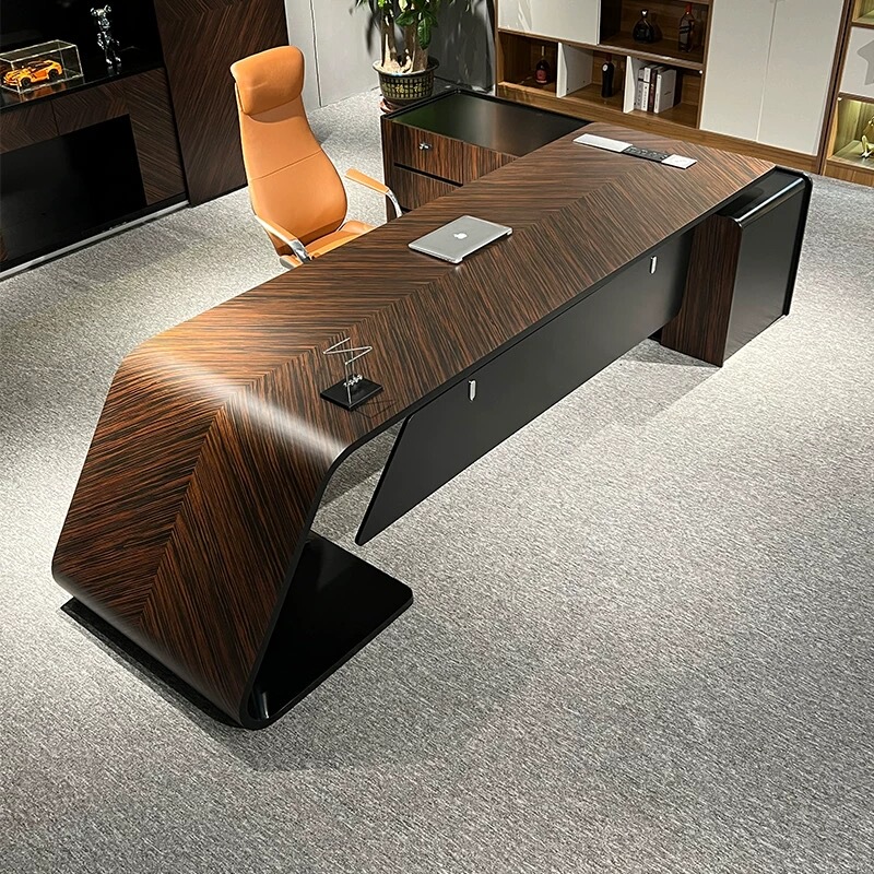 Boss Desk, Simple Modern Office Desk, Light Luxury and High-End Feel, Office General Manager's Desk, Executive Desk and Chair Set