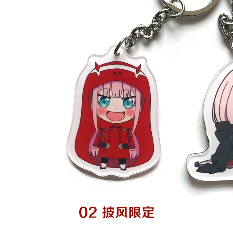 unique halloween costumes Anime DARLING in the FRANXX 02 HIRO ZERO TWO Keychain Cosplay Acrylic Figure Keyring School bag Cute Pendant Charms Xmas Gifts simple halloween costumes