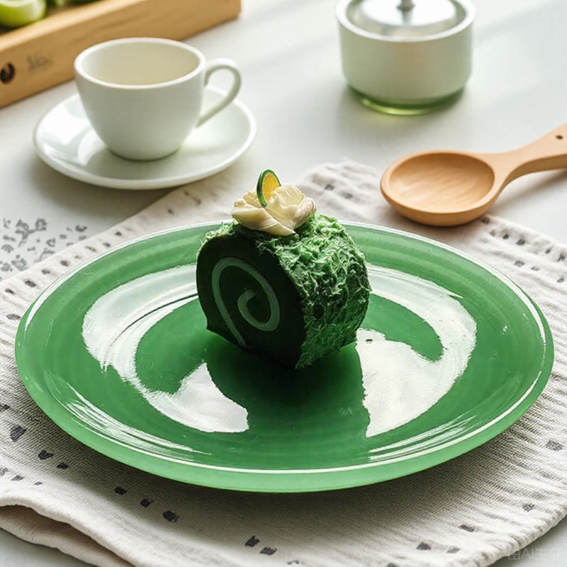 Crystal Glass Plate, Serving Plate, Dinner Plate, Green Plate, Flat Bottom, Jade Color, Emerald Green, Blue Flat Plate, High-End, Beautiful, Transparent Crystal Glass Plate, Serving Plate, Dinner Plate, Green Plate, Flat Bottom, Jade Color, Emerald Green, Blue Flat Plate, High-End, Beautiful, Transparent