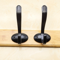 Zinc alloy clothes hook black wall perforated adhesive hook bedroom door rear clothes hanger solid hook metal wall hook