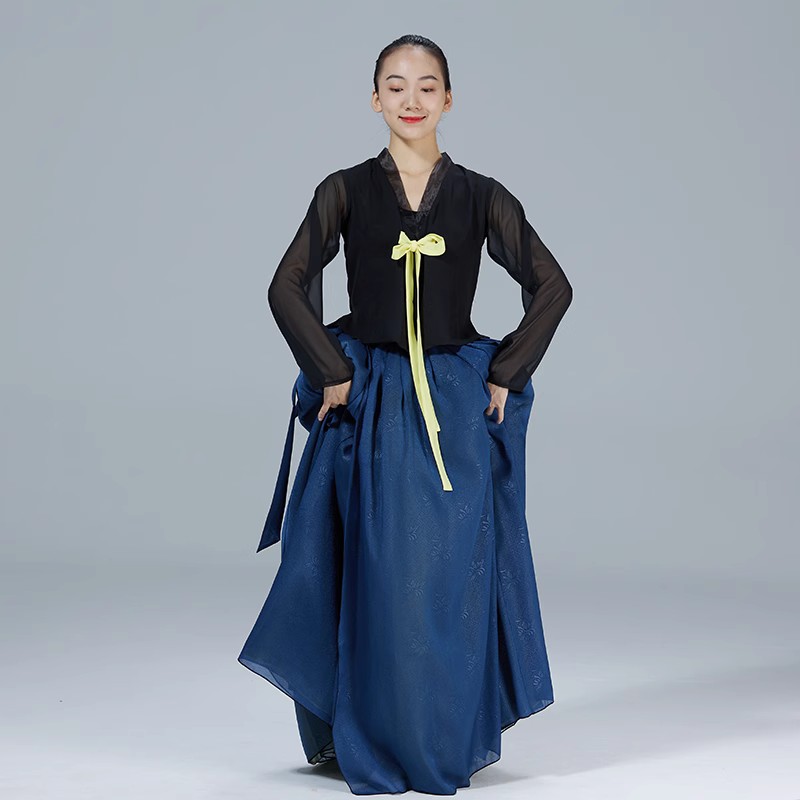 North Korean dance dress rehearsal for women blouses North Korean practice dress fluffy half body dress in a dress-Taobao