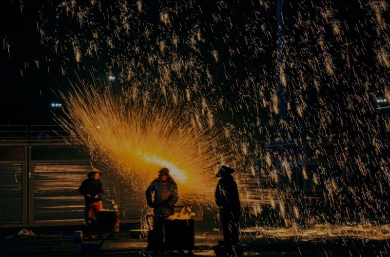 Flame Show, Intangible Cultural Heritage Performance, Invincible Spinning Wind and Fire Wheel, a Must-Have for Outdoor Towns to Attract Visitors