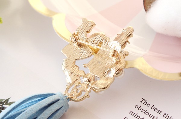 [68] Dầu nhỏ giọt Nhật Bản Đồng hồ ngọc trai Alice garland thanh lịch khí chất cổ áo len trâm cài áo