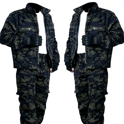 Камуфляжный осенний износостойкий комплект для работы, рабочая одежда, увеличенная толщина