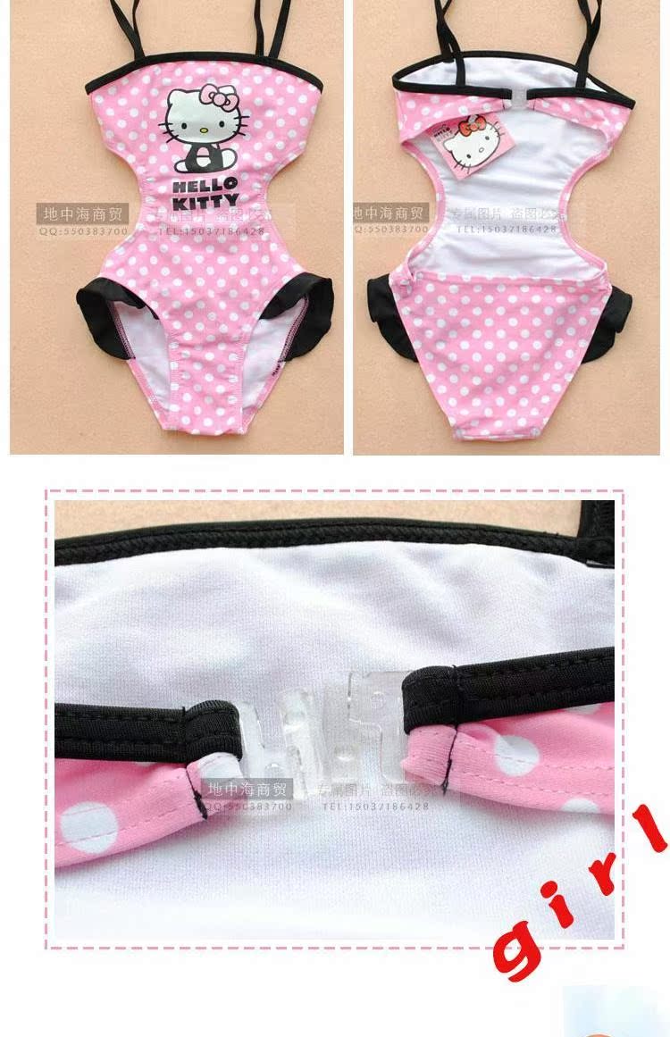 Đồ bơi cho bé gái Xiêm Cô gái Đồ bơi dễ thương Trẻ em 1-3 tuổi HELLO KITTY Spa đồ bơi cho be gái 13 tuổi