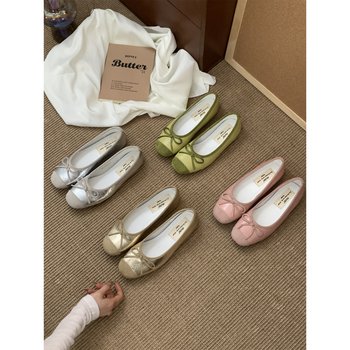 French gentle evening breeze bow single shoes 2025 new small fragrant style with skirt soft sole ballet shoes grandma shoes French gentle evening breeze bow single shoes 2025 new small fragrant style with skirt soft sole ballet shoes grandma shoes