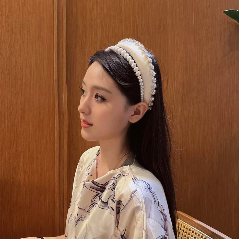 Pearl Girl~ Original Layered Headband with Sparkling Diamonds and Pearls, Light Luxury and Elegant Socialite Style Hairpin~
