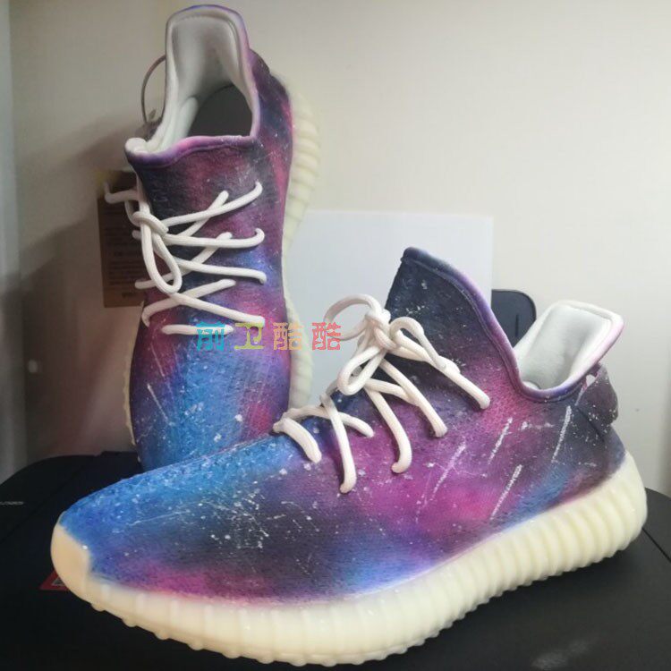 DIY custom sports basketball shoes hand-painted white ice cream yeezy coconut shoes Harajuku starry sky graffiti aj change shoes