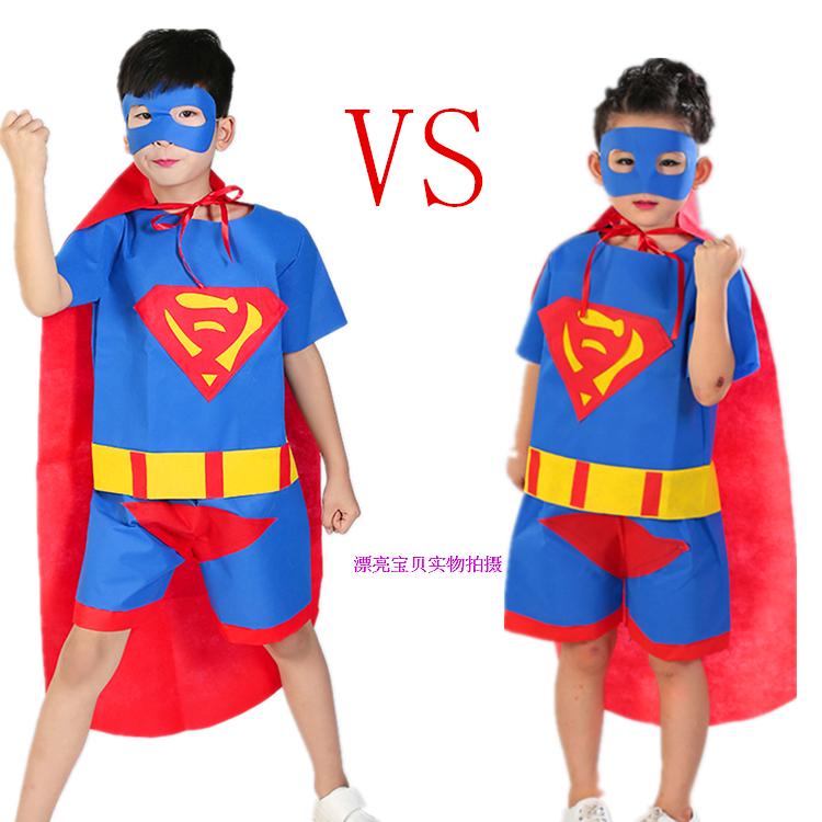 Halloween cho trẻ em Quần áo màu xanh lá cây dành cho người lớn Handmade Spider-Man Superman Little Huangren Parent-child Show trang phục biểu diễn đẹp