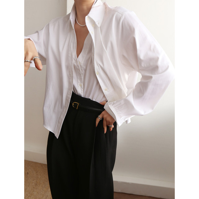 A'1st Editorial Store French Layered Fake two-Piece Loose Casual Shirts Chic Niche Design Tops for Women