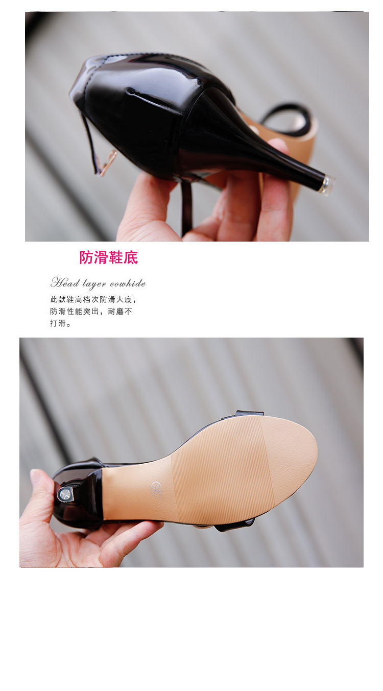 Giày cao gót mới 2018 stiletto đen trắng 33 yard đai mỏng gợi cảm hở ngón từ khóa dép nữ mùa hè dép puma chính hãng
