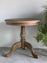 American country retro small round table old coffee table wedding photo studio folk decoration European style