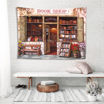Oil painting bookstore background cloth ins Wind hanging cloth bedroom bedside decorative wall cloth dormitory simple fabric personality tapestry