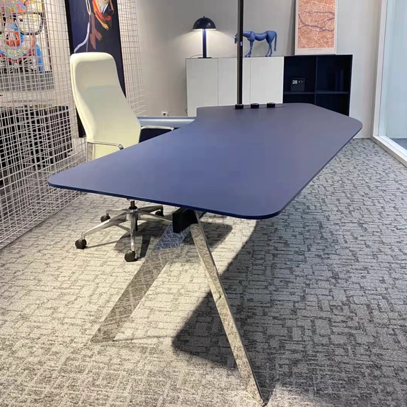 Italian-Style Desk, Modern Minimalist Corner Desk, Curved Desk, Large-Sized Desk, Writing Desk