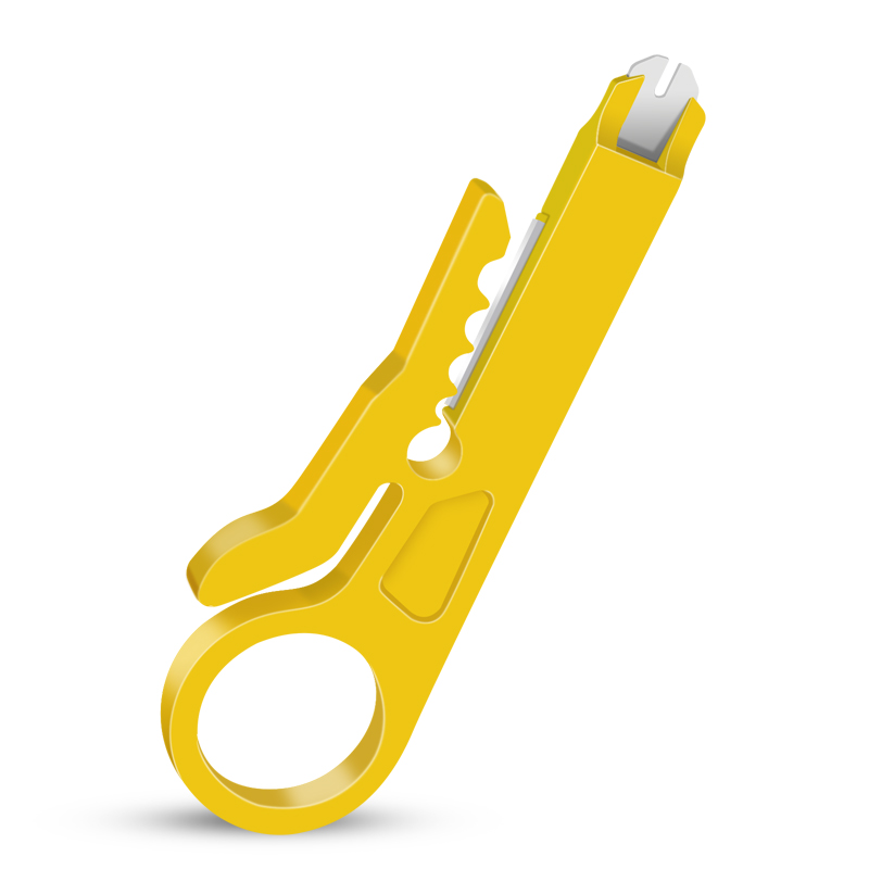 Yellow stripping knife simple type practical stripping tool telephone line network cable stripping knife module wire knife small yellow knife