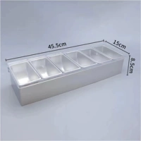 Стальной корпус, прозрачная крышка, маленькая, 6 ячеек 201 [одинарная решетка (450 мл], 6 ложек для кормления)