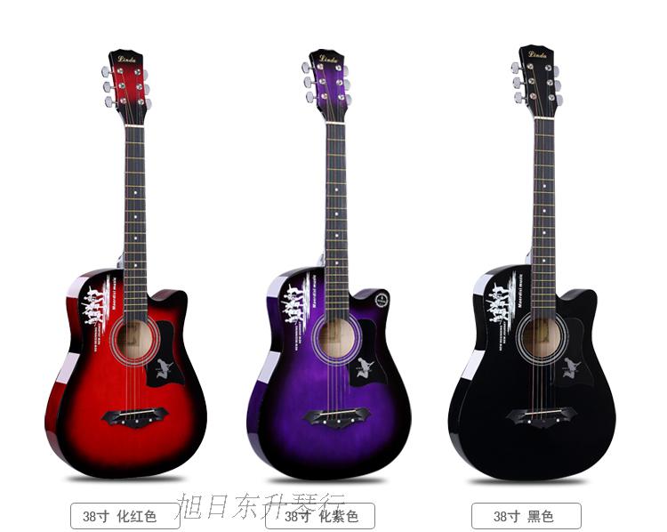 Linda đích thực guitar 38 inch acoustic guitar người mới bắt đầu guitar acoustic người mới nhập thực hành guitar jita - Nhạc cụ phương Tây đàn điện