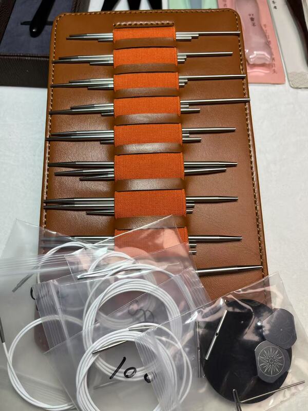 Upgraded Version of Polished Stainless Steel Detachable Circular Knitting Needle Set for Knitting Sweaters, the Needle Rope Can Rotate 365 Degrees