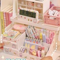 Desktop Cosmetics Nine-Palace Lattice Storage Box Separation Drawer Student Dormitory Stationery Supplies Storage Box Portable