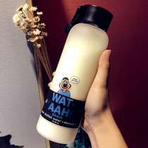 Heat-resistant glass-cup portable water bottle with high level of wind Advanced sensation with Handcup Students frosted Korea Mark Cup