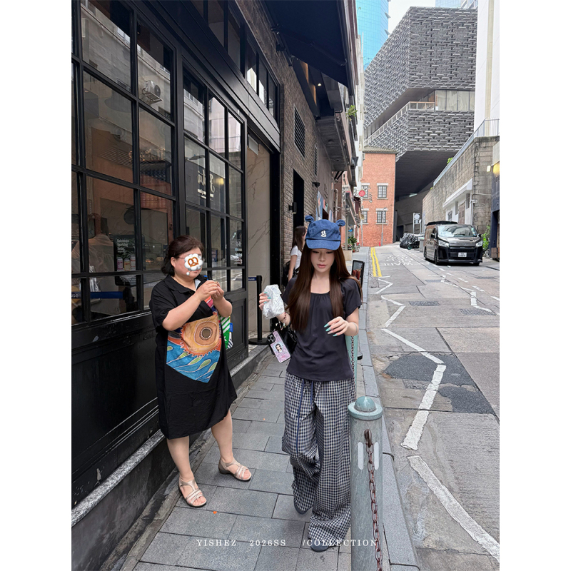 Yishez "Versatile and Comfortable" Lazy and Relaxed Style Plaid Wide-Leg Pants for Women, Low-Waist Drawstring Casual Long Pants Yishez "Versatile and Comfortable" Lazy and Relaxed Style Plaid Wide-Leg Pants for Women, Low-Waist Drawstring Casual Long Pants