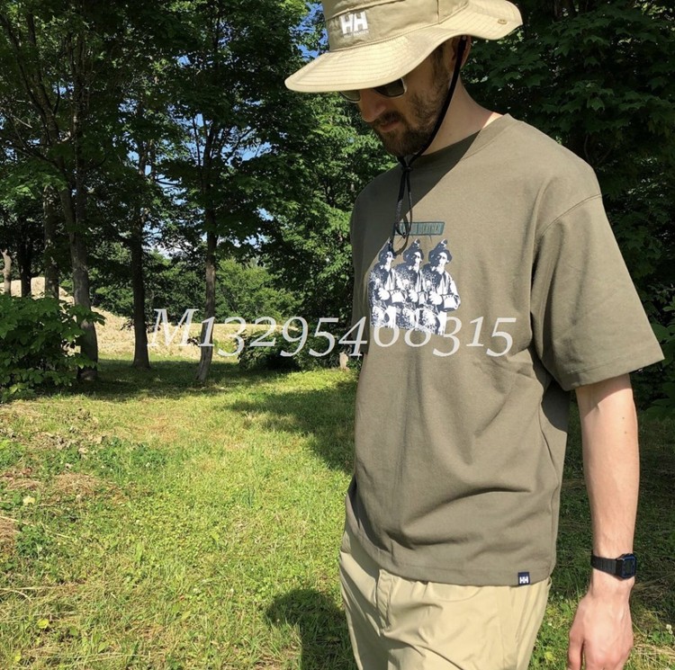 Japan Line HH male and female couples heavy cotton dry and loose round collar speed dry anti-taint t-shirt short sleeves 